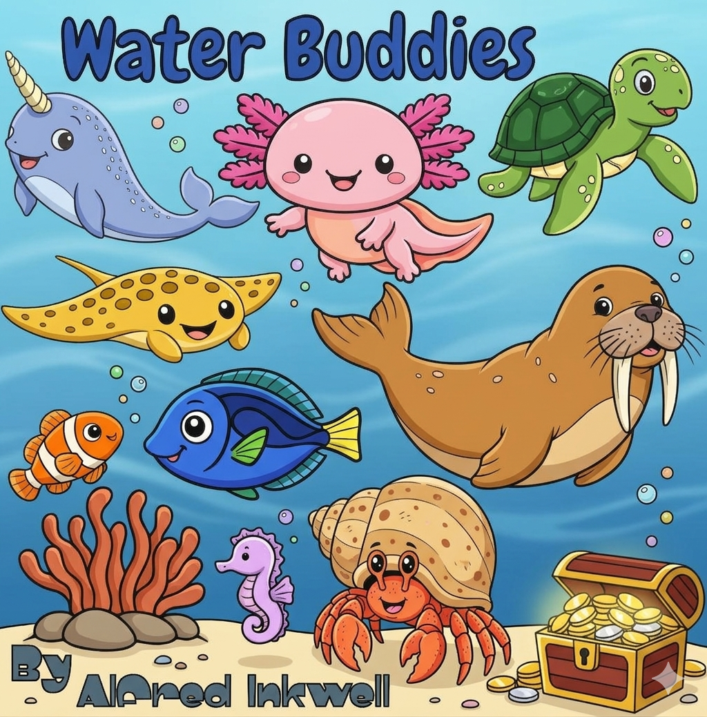 Water Buddies coloring book cover
